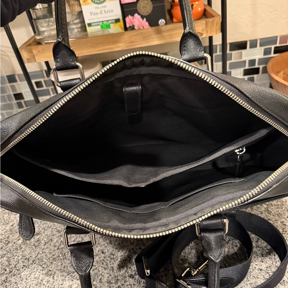 Coach Black Leather Briefcase Tote - Picture 4 of 9